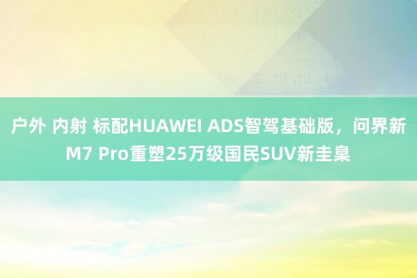 户外 内射 标配HUAWEI ADS智驾基础版，问界新M7 Pro重塑25万级国民SUV新圭臬