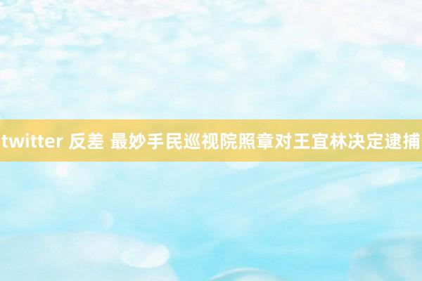 twitter 反差 最妙手民巡视院照章对王宜林决定逮捕