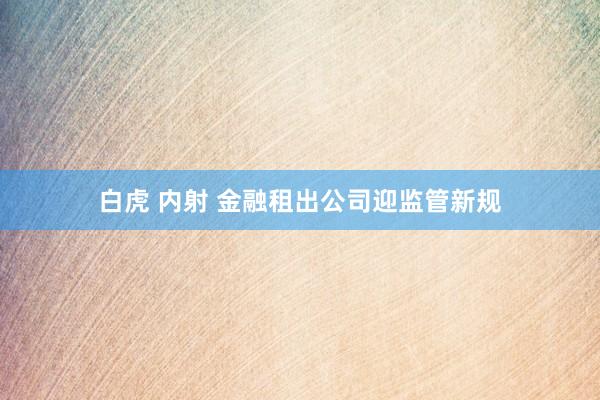 白虎 内射 金融租出公司迎监管新规