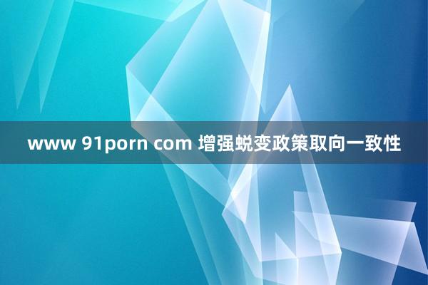 www 91porn com 增强蜕变政策取向一致性