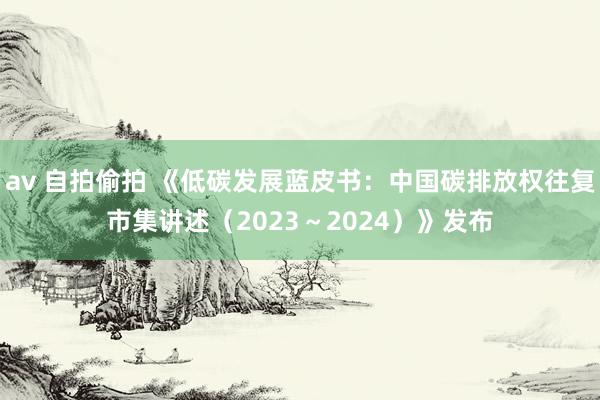 av 自拍偷拍 《低碳发展蓝皮书：中国碳排放权往复市集讲述（2023～2024）》发布