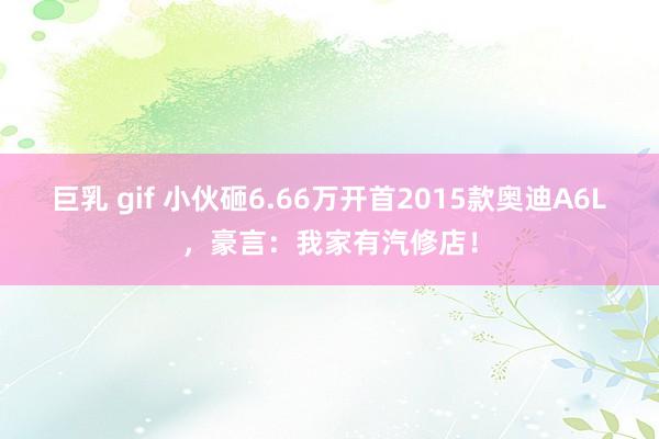 巨乳 gif 小伙砸6.66万开首2015款奥迪A6L，豪言：我家有汽修店！