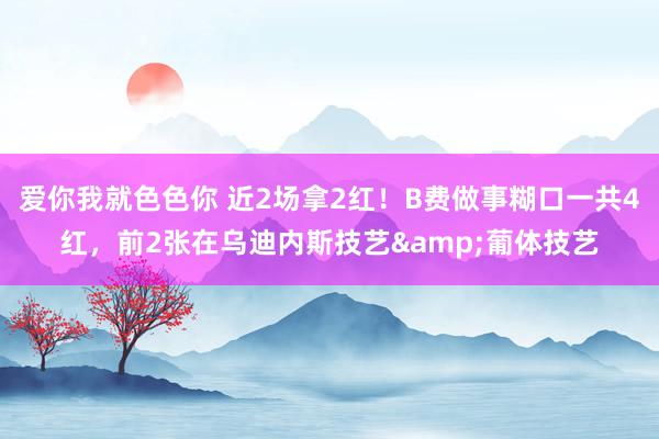 爱你我就色色你 近2场拿2红！B费做事糊口一共4红，前2张在乌迪内斯技艺&葡体技艺