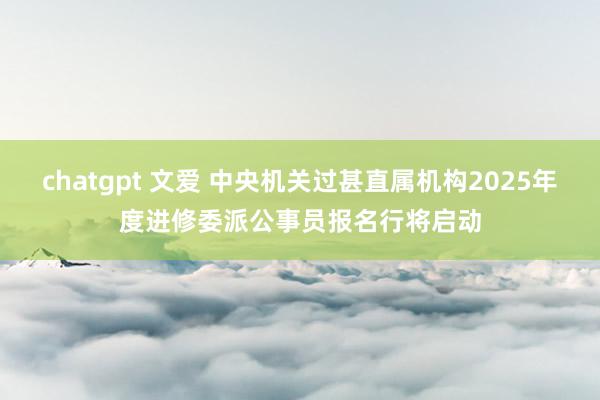 chatgpt 文爱 中央机关过甚直属机构2025年度进修委派公事员报名行将启动