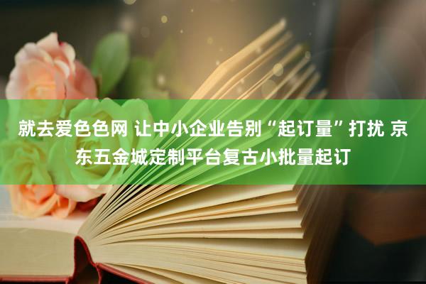 就去爱色色网 让中小企业告别“起订量”打扰 京东五金城定制平台复古小批量起订