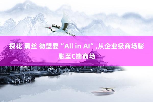 探花 黑丝 微盟要“All in AI”，从企业级商场膨胀至C端商场