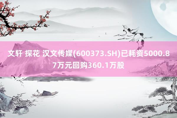 文轩 探花 汉文传媒(600373.SH)已耗资5000.87万元回购360.1万股