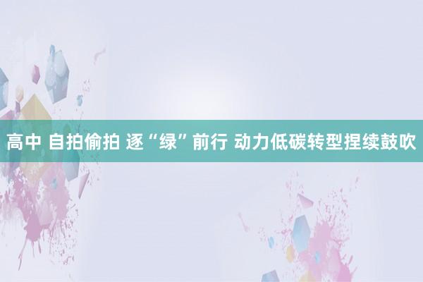 高中 自拍偷拍 逐“绿”前行 动力低碳转型捏续鼓吹