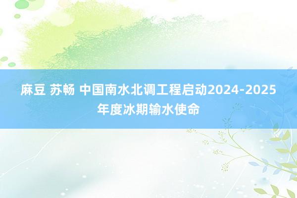 麻豆 苏畅 中国南水北调工程启动2024-2025年度冰期输水使命