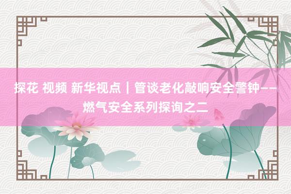 探花 视频 新华视点｜管谈老化敲响安全警钟——燃气安全系列探询之二