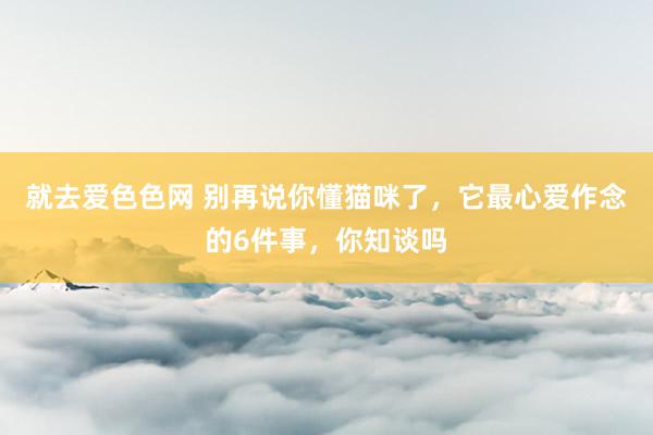 就去爱色色网 别再说你懂猫咪了，它最心爱作念的6件事，你知谈吗