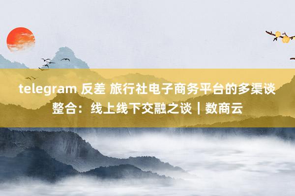 telegram 反差 旅行社电子商务平台的多渠谈整合：线上线下交融之谈｜数商云