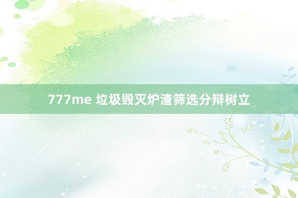 777me 垃圾毁灭炉渣筛选分辩树立