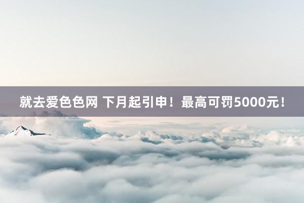 就去爱色色网 下月起引申！最高可罚5000元！