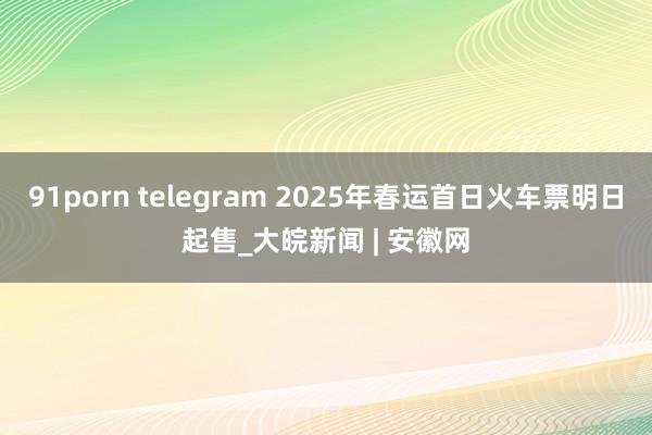 91porn telegram 2025年春运首日火车票明日起售_大皖新闻 | 安徽网