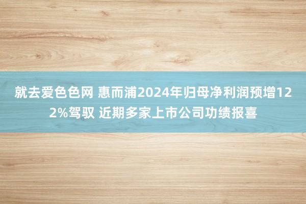 就去爱色色网 惠而浦2024年归母净利润预增122%驾驭 近期多家上市公司功绩报喜